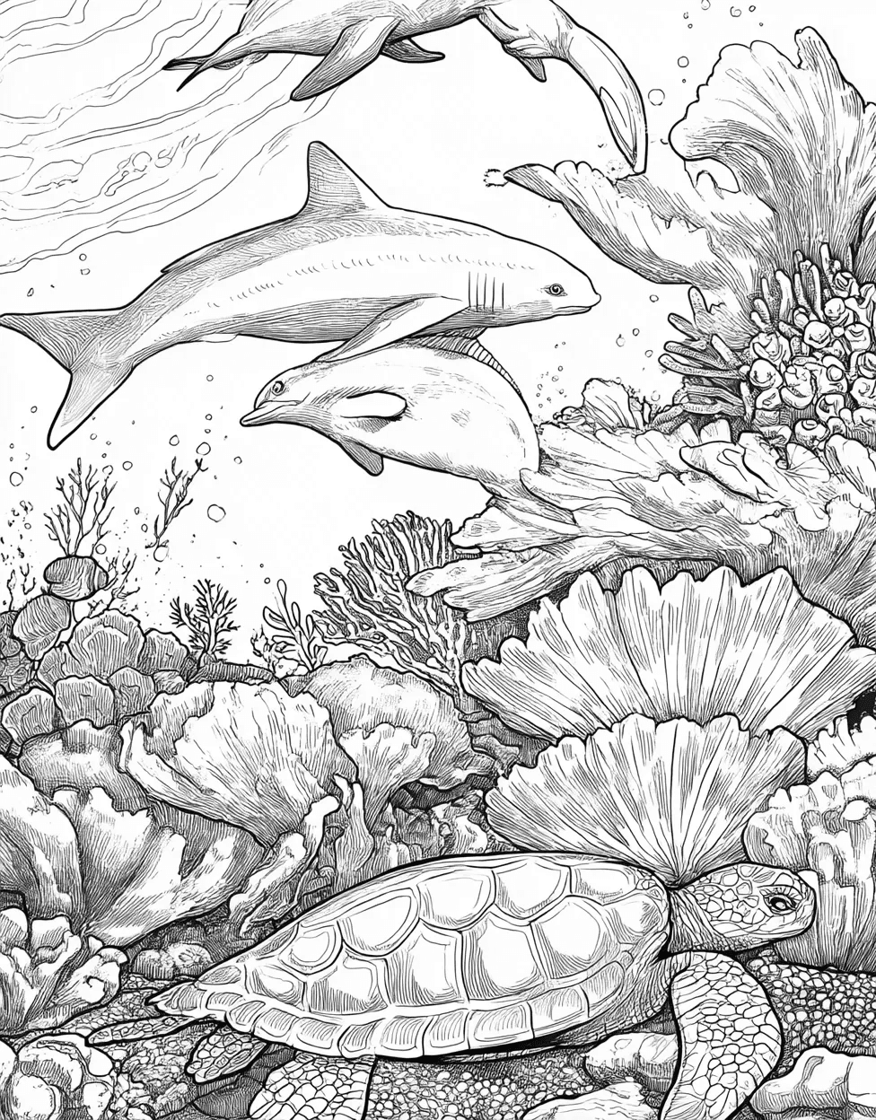 Remora Coloring, Adult Coloring Pages Free Printables, Stress Relief Color Book, Ocean Life Colouring Pages for Teenage, Remora Adventures Splash of Imagination main 6