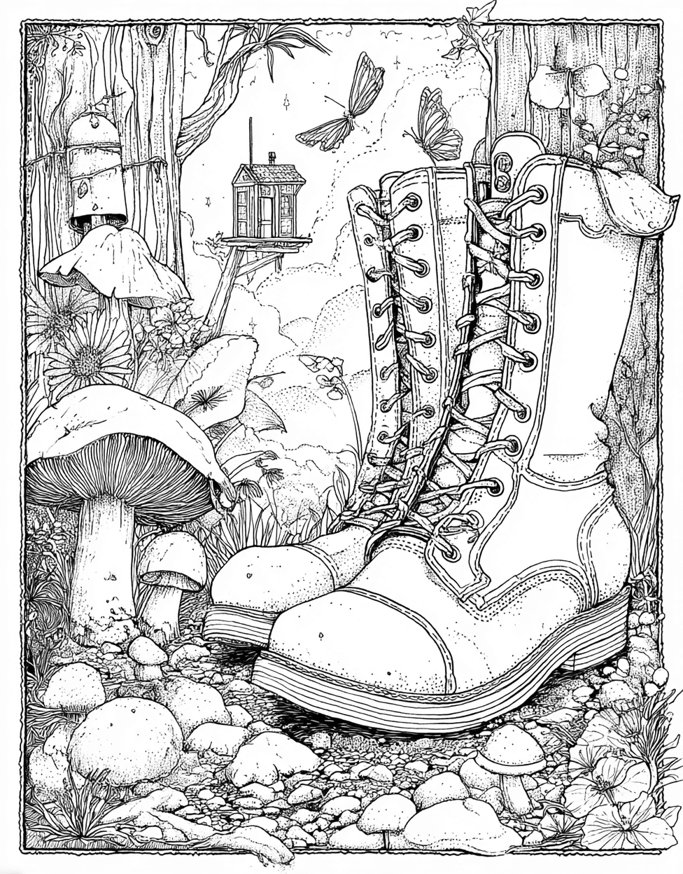 Coloring Christmas Ornament Boots, Relaxation Color Book, Adventure Colouring Pages for Womens, Free Coloring Book Pages for Adults, Boots Adventure Fun Pages to Fill with Color main 6