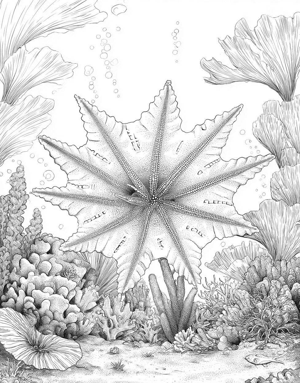 Sea Cucumber Coloring, Free Coloring Pages Pdf Format, Relaxation Color Book, Ocean Life Colouring Pages for Women, Underwater Fun Sea Cucumber Art Adventure main 6
