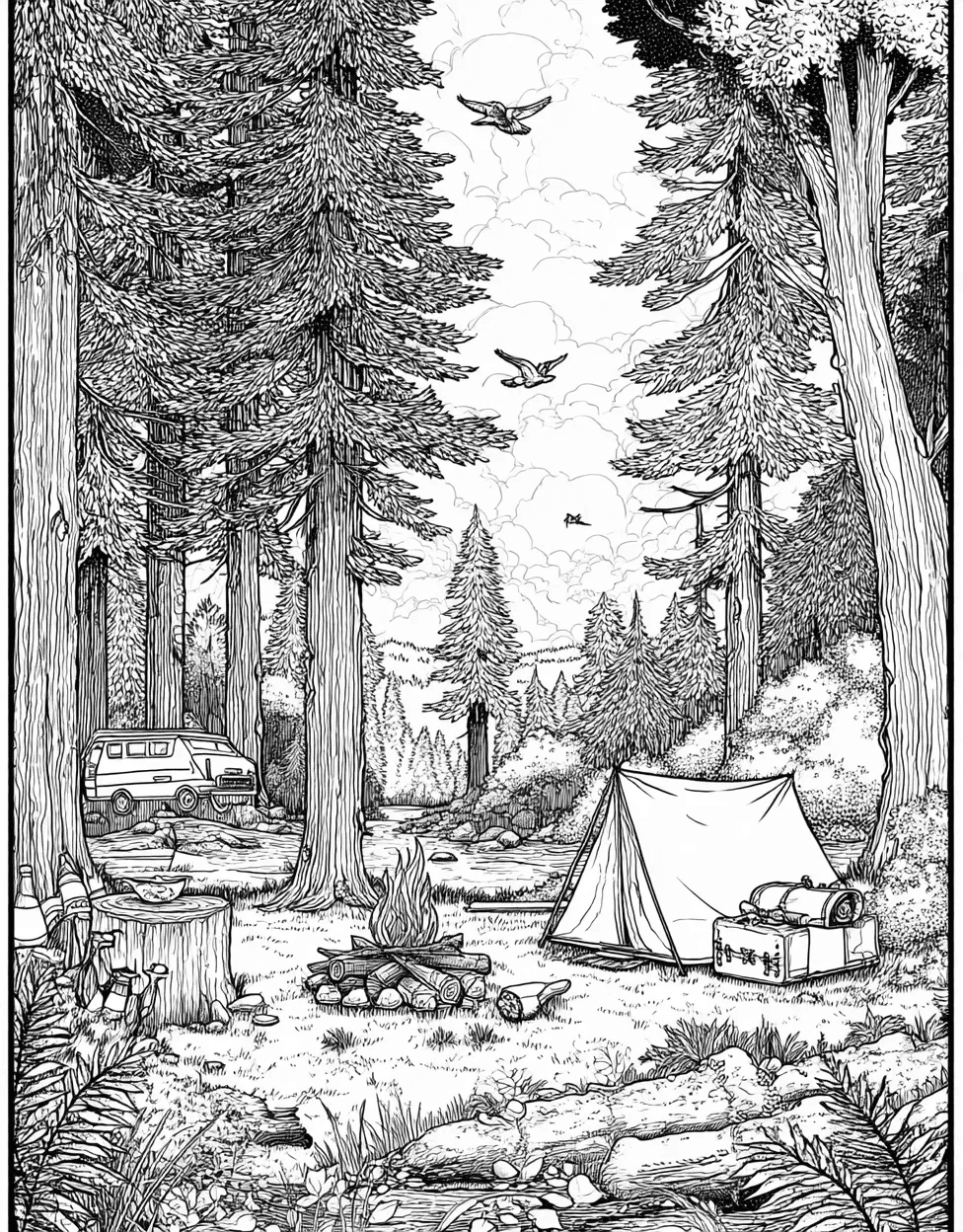 Stress Relief Color Book, Adventure Colouring Pages for Teen, Bushcraft Coloring, Bushcraft Adventures Natures Palette Awaits, Free Color Pages Printable main 8