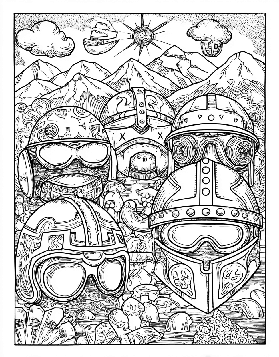 Relaxation Color Book, Adventure Colouring Pages for Teen, Coloring Printable Football Helmet, Free Printable Coloring Pages for Girls, Vibrant Helmets a Creative Adventure Awaits main 8