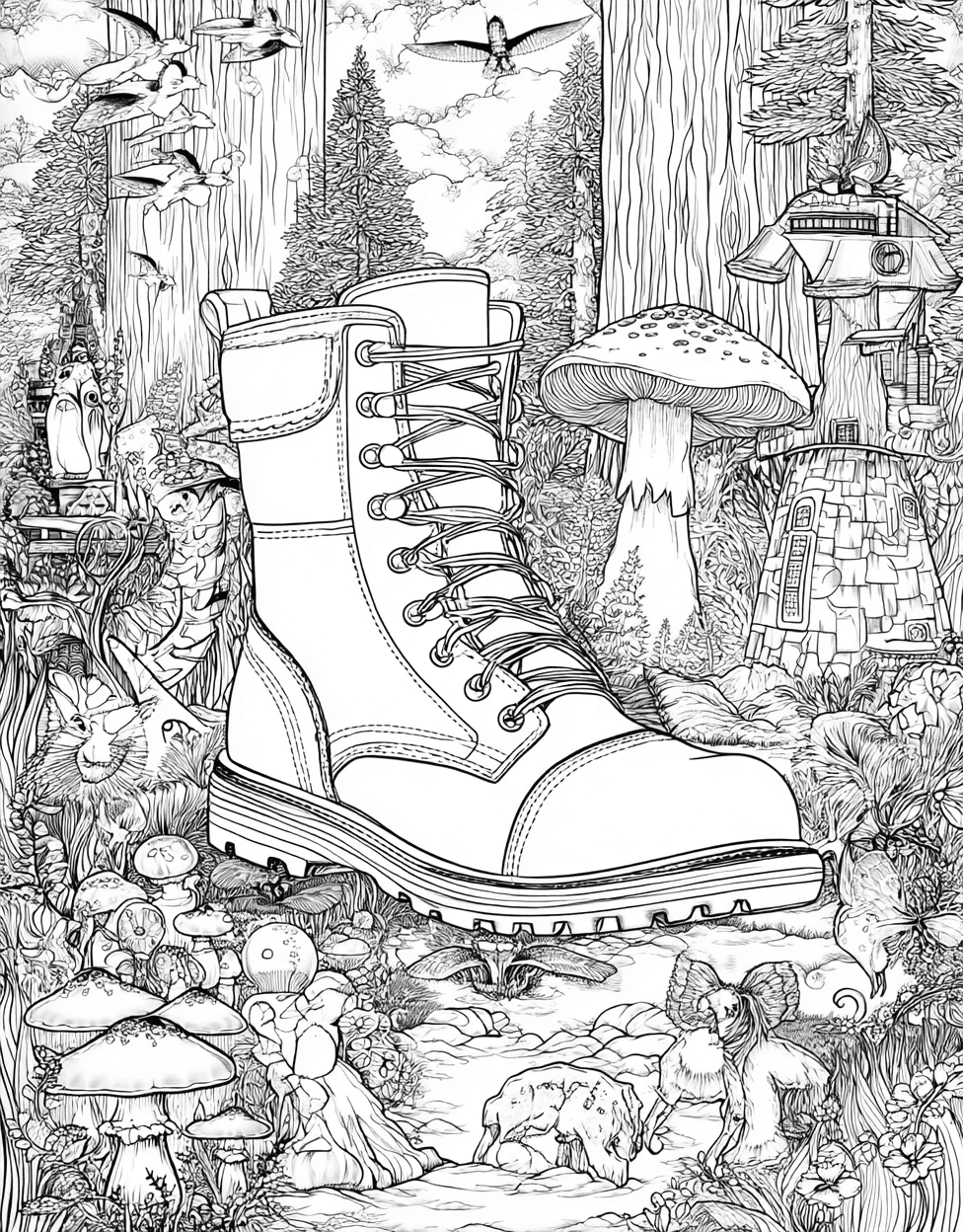Coloring Christmas Ornament Boots, Relaxation Color Book, Adventure Colouring Pages for Womens, Free Coloring Book Pages for Adults, Boots Adventure Fun Pages to Fill with Color main 7