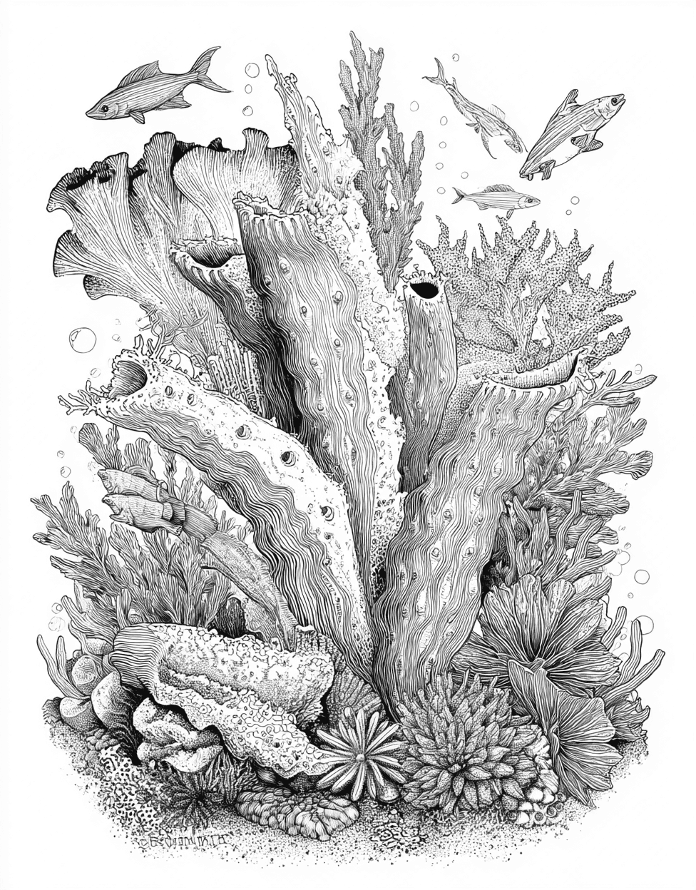 Sea Cucumber Coloring, Free Coloring Pages Pdf Format, Relaxation Color Book, Ocean Life Colouring Pages for Women, Underwater Fun Sea Cucumber Art Adventure main 7
