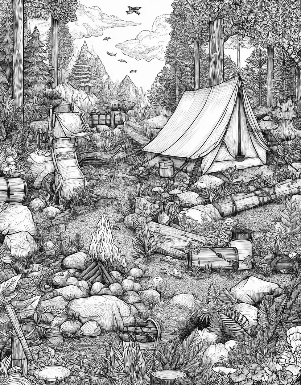 Stress Relief Color Book, Adventure Colouring Pages for Teen, Bushcraft Coloring, Bushcraft Adventures Natures Palette Awaits, Free Color Pages Printable main 9