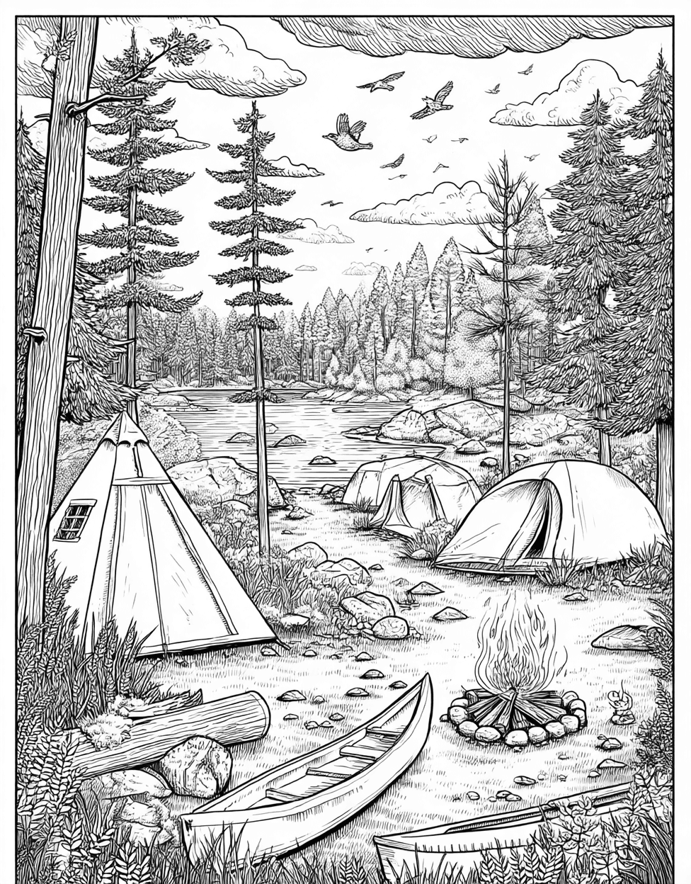 Camp Adventures Natures Palette Awaits, Coloring Printable Preschool Camp, Advanced Free Printable Coloring Pages for Children, Relaxation Color Book, Adventure Colouring Pages for Teenage main 8