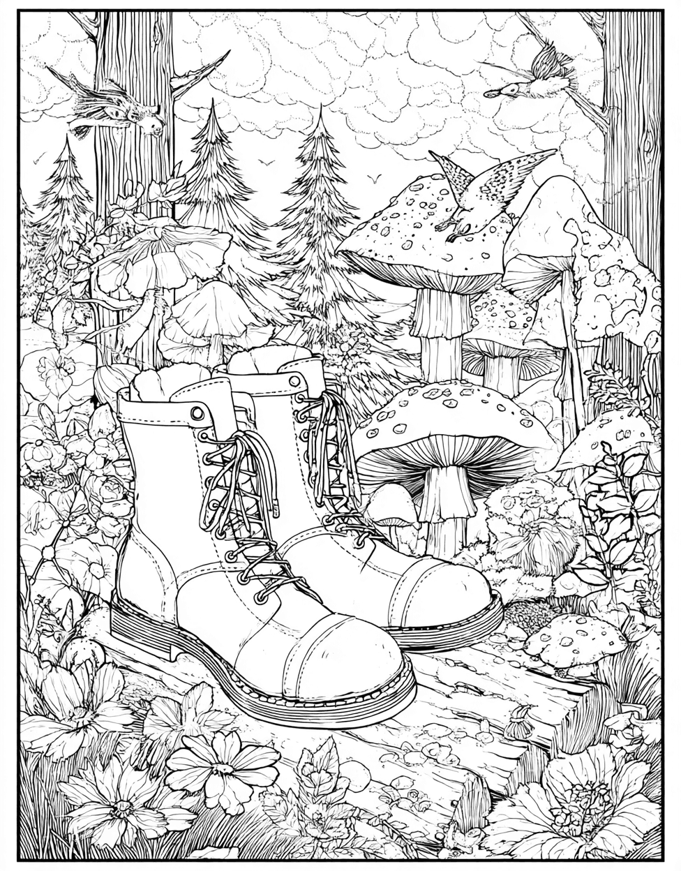 Coloring Christmas Ornament Boots, Relaxation Color Book, Adventure Colouring Pages for Womens, Free Coloring Book Pages for Adults, Boots Adventure Fun Pages to Fill with Color main 8