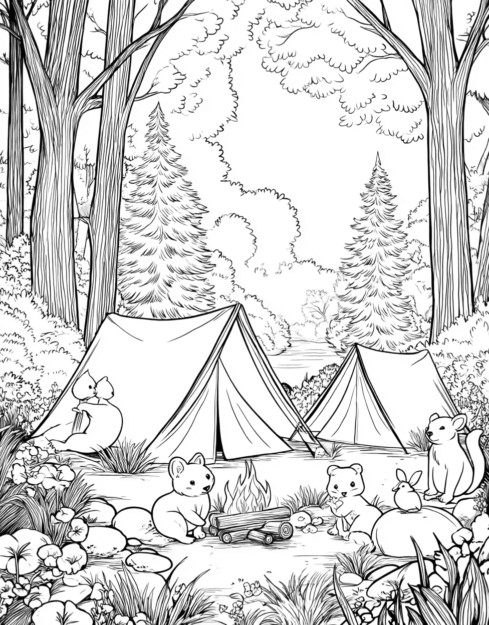 Camp Adventures Natures Palette Awaits, Coloring Printable Preschool Camp, Advanced Free Printable Coloring Pages for Children, Relaxation Color Book, Adventure Colouring Pages for Teenage main 9