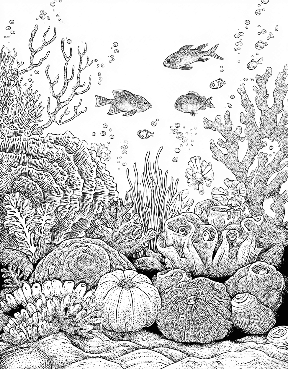 Sea Cucumber Coloring, Free Coloring Pages Pdf Format, Relaxation Color Book, Ocean Life Colouring Pages for Women, Underwater Fun Sea Cucumber Art Adventure main 9
