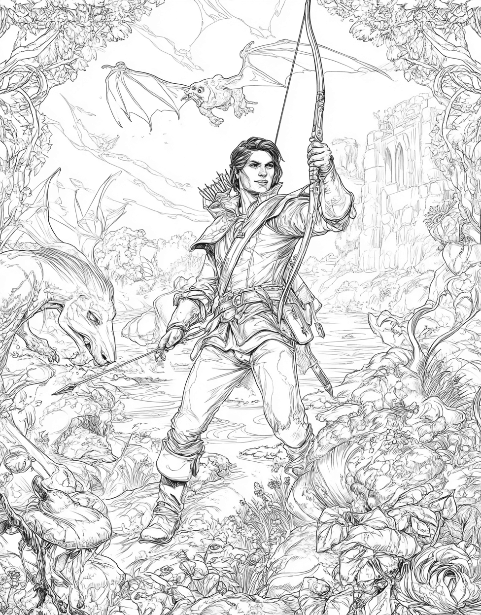 Relaxation Color Book, Adventure Colouring Pages for Teenage, Free Printable Coloring Pages for Adults, Crossbow Coloring, Arrows and Art Crossbow Designs to Shade main 8