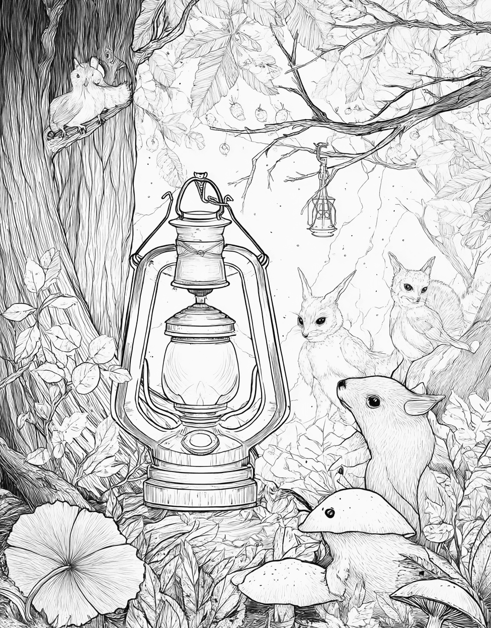 Coloring Halloween Scary Lantern, Lantern Dreams Pages to Brighten Your Art, Relaxation Color Book, Adventure Colouring Pages for Adults, Free Coloring Pages for Adults main 9