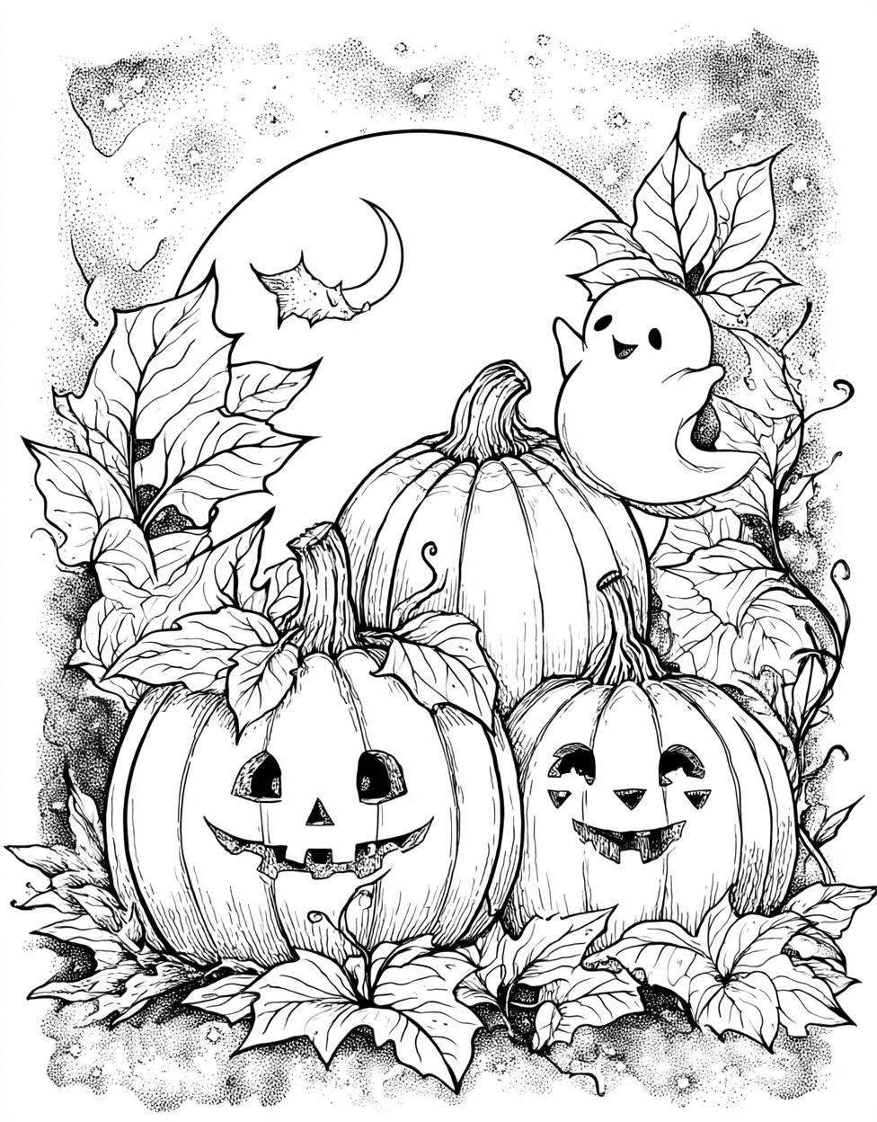 Free Printable Coloring Pages for Girls, Spooky Scenes to Shade This Halloween, Coloring Halloween Fun Dailycoloringpages, Relaxation Color Book, Seasonal Colouring Pages for Women main 1