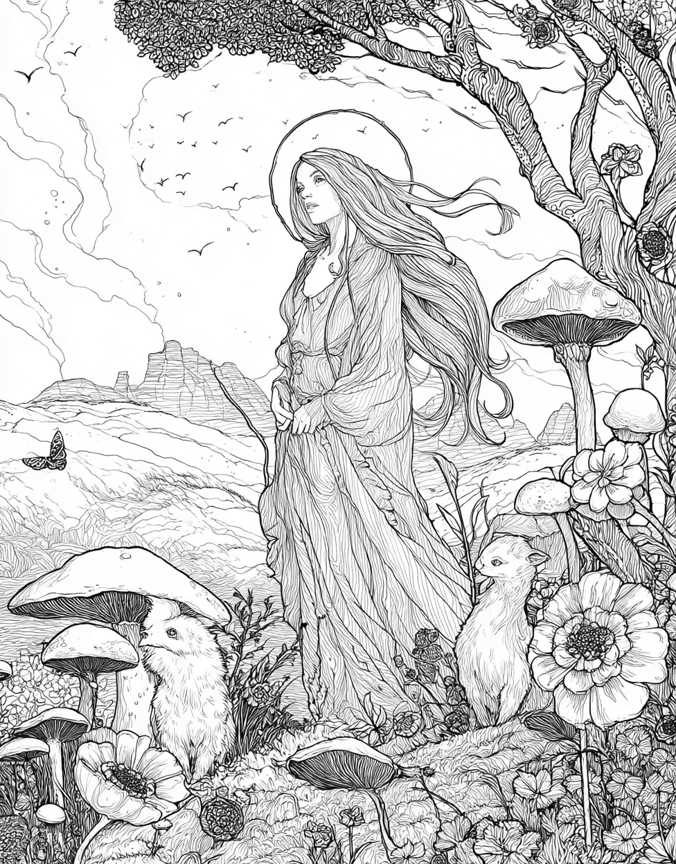 La Llorona Coloring, Relaxation Color Book, Mythical Creatures Colouring Pages for Adult, La Llorona Enchanting Pages of Ghostly Whispers, Free Printable Coloring Pages for Girls main 1