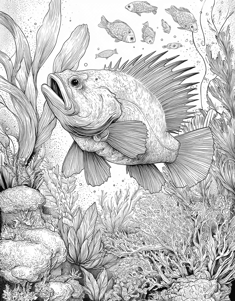 Relaxation Color Book, Ocean Life Colouring Pages for Teen, Anglerfish Art Dive into Dazzling Designs, Anglerfish Coloring, Free Printable Coloring Pages main 1