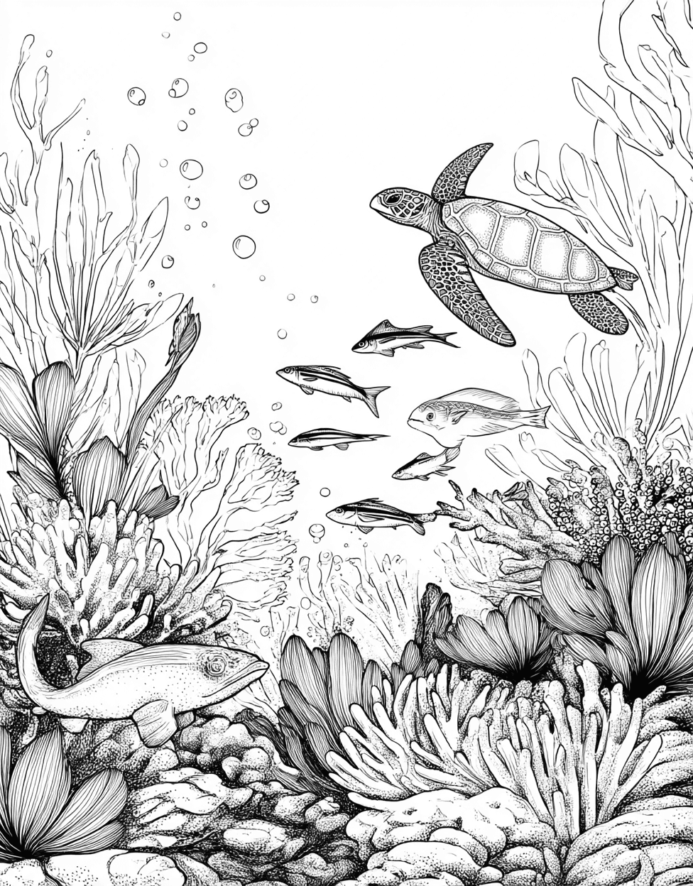 Remora Coloring, Adult Coloring Pages Free Printables, Stress Relief Color Book, Ocean Life Colouring Pages for Teenage, Remora Adventures Splash of Imagination main 1