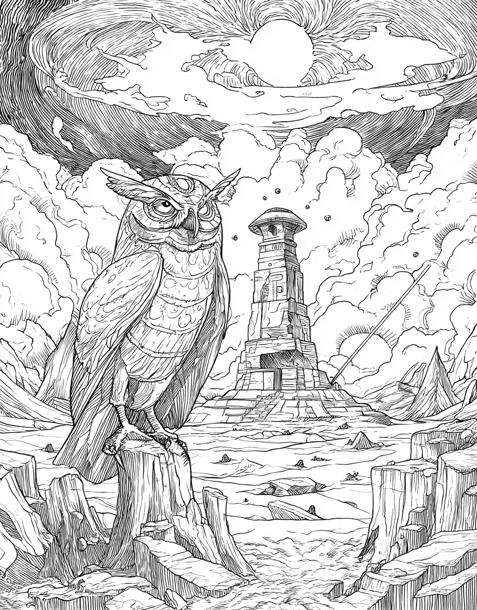 Coloring Pages for Adults Free Printable, Vibrant Totem Art Unleash Your Inner Artist, Stress Relief Color Book, Adventure Colouring Pages for Women, Coloring Disney White Totem main 1