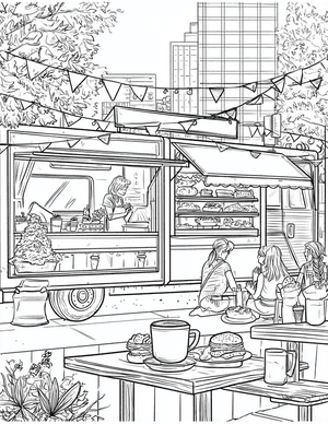 Free Food truck Free Coloring Pages - 1