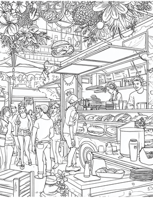 Free Food truck Free Coloring Pages - 2