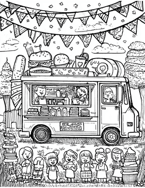 Free Food truck Free Coloring Pages - 3