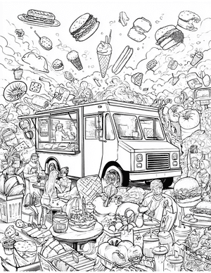 Free Food truck Free Coloring Pages - 4