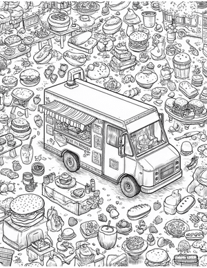 Free Food truck Free Coloring Pages - 5