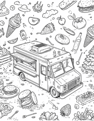 Free Food truck Free Coloring Pages - 6