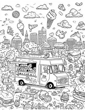 Free Food truck Free Coloring Pages - 7