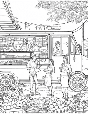 Free Food truck Free Coloring Pages - 8