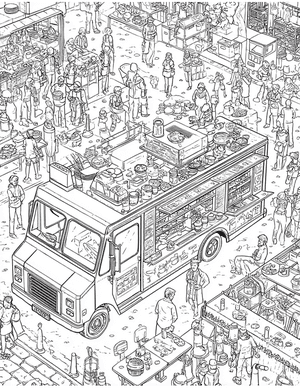 Free Food truck Free Coloring Pages - 9