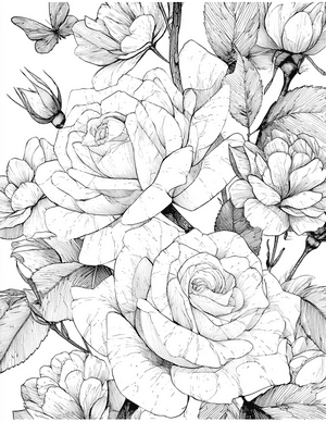 Free Rose Free Coloring Pages - 1