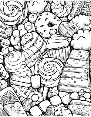 Free Candy Free Coloring Pages - 1