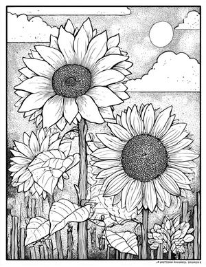 Free Sunflower Free Coloring Pages - 3