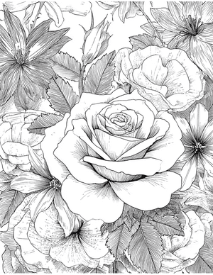 Free Rose Free Coloring Pages - 3