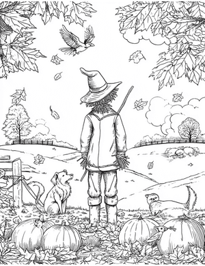 Free Scarecrow Free Coloring Pages - 10