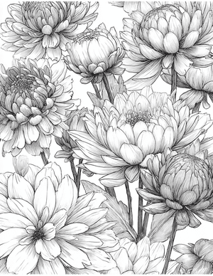 Free Chrysanthemum Free Coloring Pages - 1