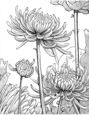 Free Chrysanthemum Free Coloring Pages - 5