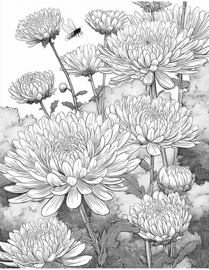 Free Chrysanthemum Free Coloring Pages - 6