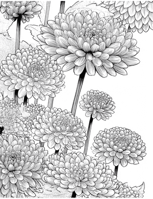 Free Chrysanthemum Free Coloring Pages - 7