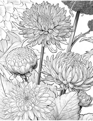 Free Chrysanthemum Free Coloring Pages - 8