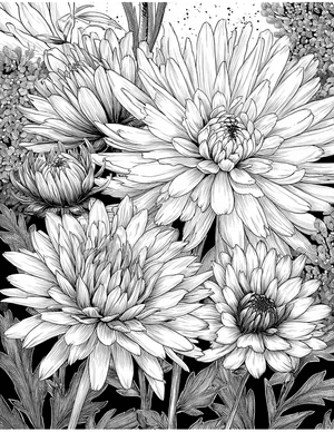 Free Chrysanthemum Free Coloring Pages - 10