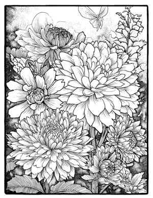 Free Chrysanthemum Free Coloring Pages - 11