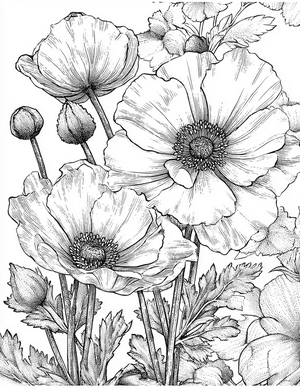 Free Windflower Coloring Pages - 7