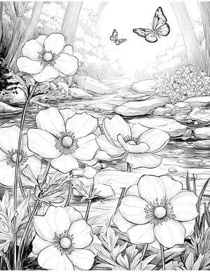 Free Windflower Coloring Pages - 11