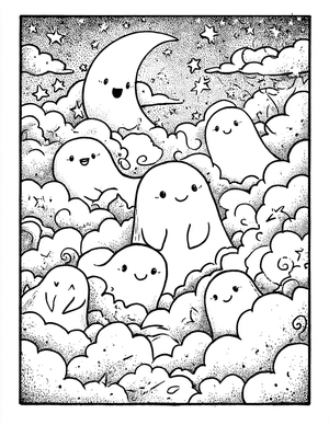 Free Ghosts Coloring Pages - 3