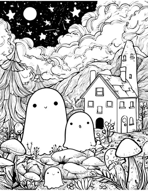 Free Ghosts Coloring Pages - 5
