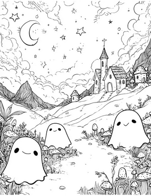 Free Ghosts Coloring Pages - 6