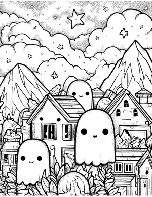 Free Ghosts Coloring Pages - 7