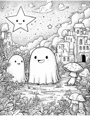 Free Ghosts Coloring Pages - 8