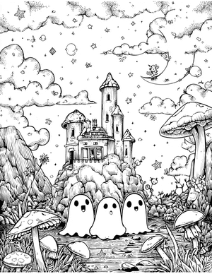 Free Ghosts Coloring Pages - 9