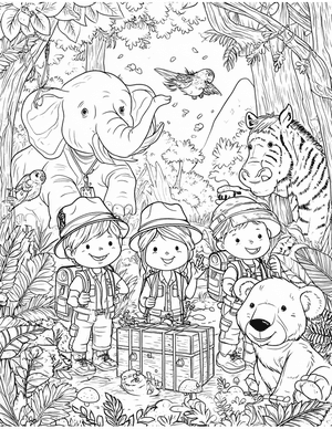 Free Explorers Coloring Pages - 2