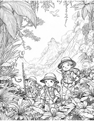 Free Explorers Coloring Pages - 4